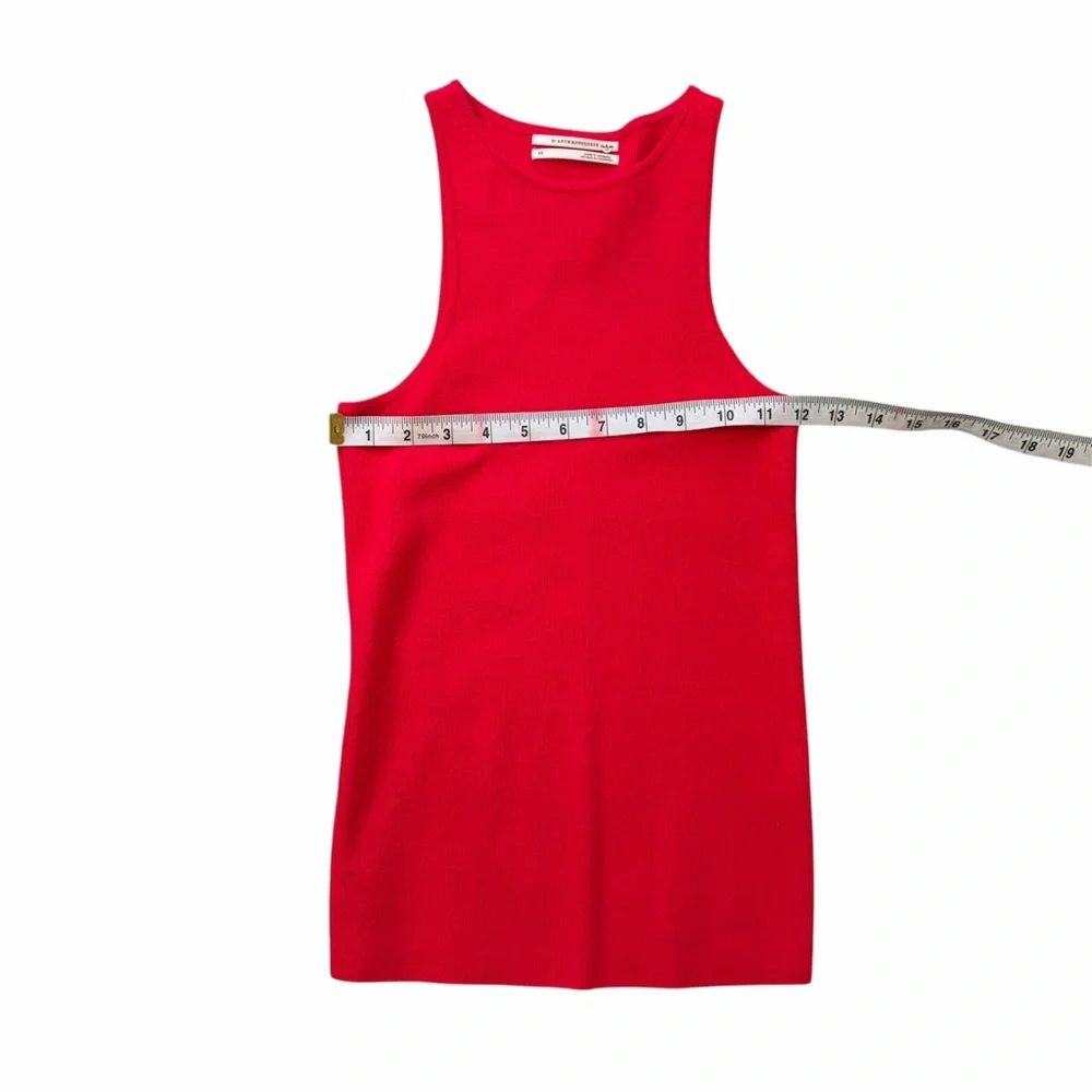 ANTHROPOLOGIE Ribbed Racerback Tank Top Hot Pink Size XS - Picture 6 of 7